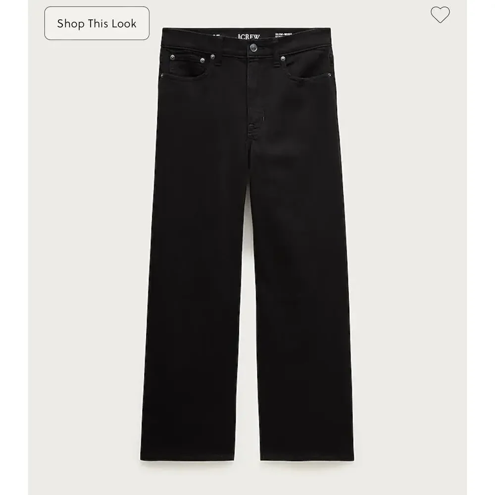J. Crew slim-wide jean in Black Wash NWT size 31T